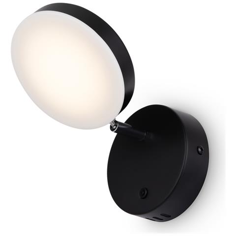 Applique Da Parete Moderno Fad Metallo Nero Acrilico 1 Luce Led 6w - Foto 4
