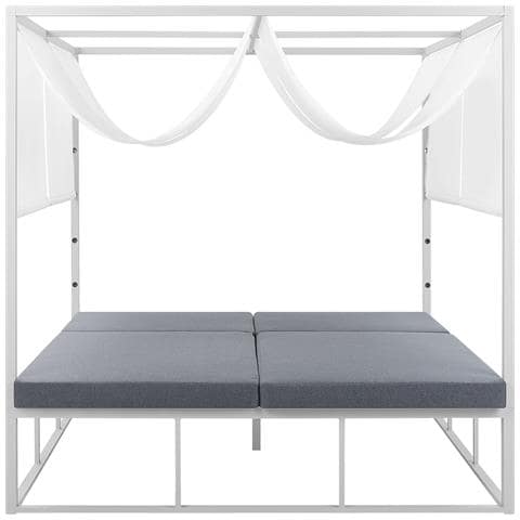 Letto Da Giardino A Baldacchino Bianco E Grigio Pallanza - Foto 6