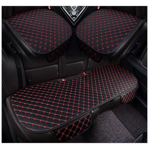 Coprisedile Universale Per Auto Seduta 3 Pezzi, 2 Anteriori E 1 Posteriore, In Pvc, Nero /rosso Cod. Ls25 - Foto 2