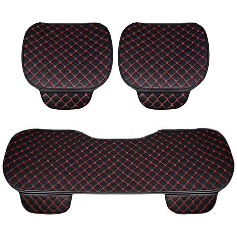 Coprisedile Universale Per Auto Seduta 3 Pezzi, 2 Anteriori E 1 Posteriore, In Pvc, Nero /rosso Cod. Ls25 - Foto 1