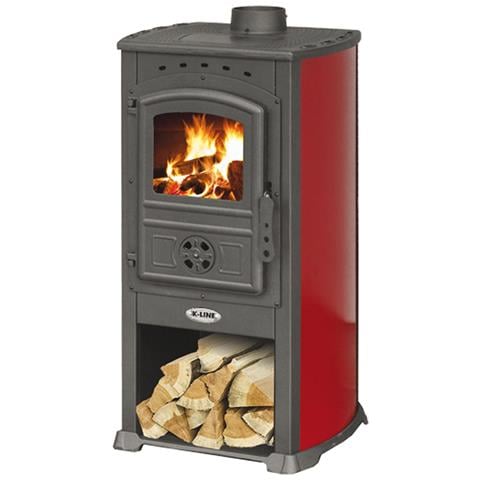 Stufa Riscaldamento A Legna Con Struttura In Acciaio 7,3 Kw Koral - Red - Foto 1