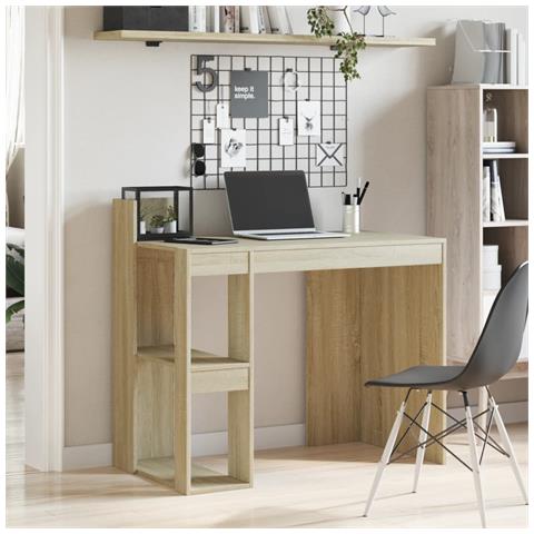 Scrivania Rovere Sonoma 103,5x56,5x94 Cm In Legno Multistrato - Foto 3