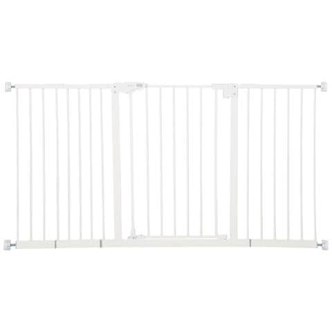 Cancellino Per Cani A 3 Estensioni Con Larghezza Regolabile 74-148cm E Chiusura Automatica, Bianco - Foto 1