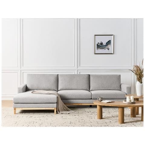 Divano Angolare 4 Posti Siggard Ii Tessuto Grigio Lato Destro - Foto 1