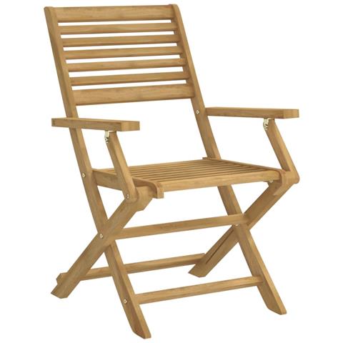 Sedie Giardino Pieghevoli 8pz 54,5x61,5x86,5 cm Massello Acacia - Foto 2