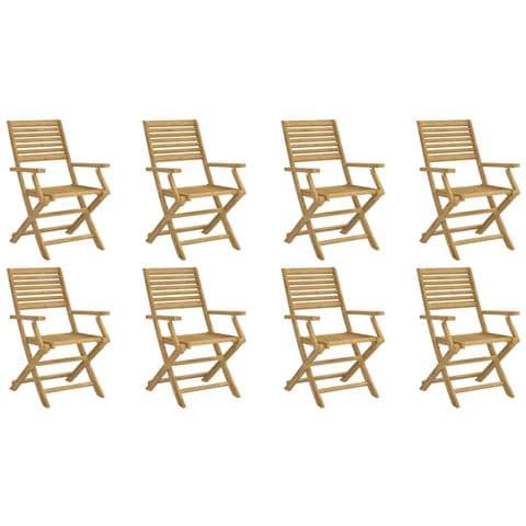 Sedie Giardino Pieghevoli 8pz 54,5x61,5x86,5 cm Massello Acacia - Foto 1
