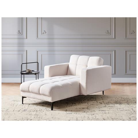 Chaise Longue Alnes Bouclé Bianco - Foto 1