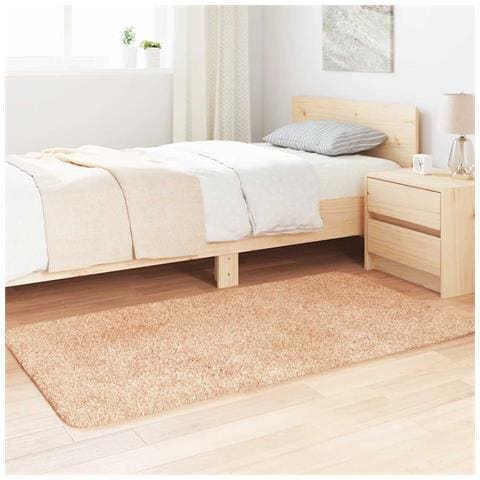 Tappeto Shaggy a Pelo Lungo NAVARRA Beige 80x150 cm poliestere - Foto 2