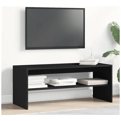 Mobile Porta Tv Nero 100x40x40 Cm In Legno Multistrato - Foto 3