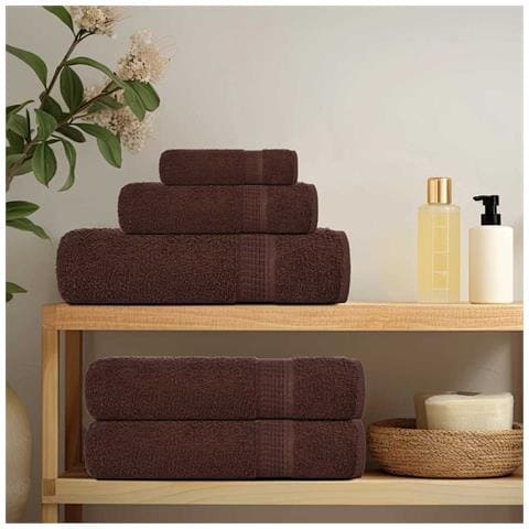Asciugamani Per Sapone 2 Pz Marrone 30x30cm 360g/m 100% Cotone - Foto 3