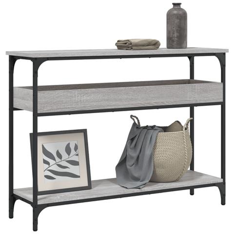 Tavolo Consolle Ripiano Grigio Sonoma 100x29x75cm Multistrato - Foto 8