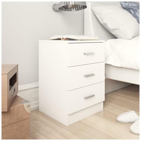 Lusso Casadino -  Comodini 2 Pz Bianco 38x35x56 Cm In Legno Ingegnerizzato - Foto 1