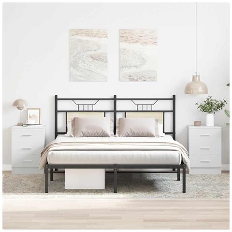 Lusso Casadino -  Comodini 2 Pz Bianco 38x35x56 Cm In Legno Ingegnerizzato - Foto 9