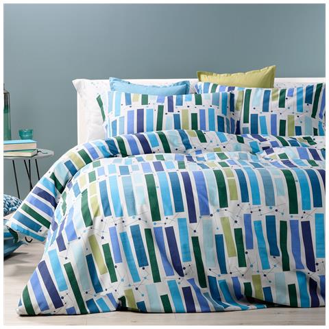 Sacco Copripiumino Con Federe Smit In Cotone - Moderno Colore Blu Misura Matrimoniale - Foto 1