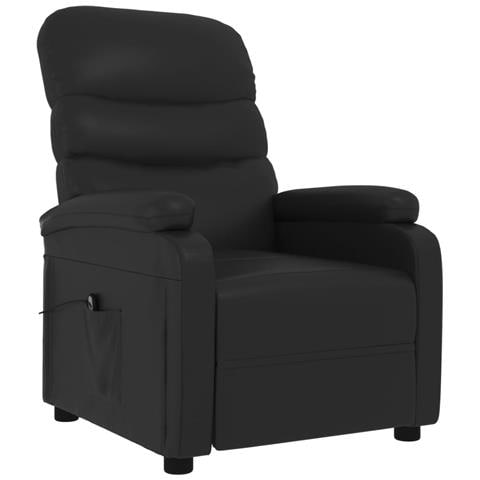 Poltrona Reclinabile Elettrica Nera In Similpelle - Foto 2