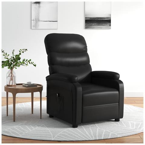 Poltrona Reclinabile Elettrica Nera In Similpelle - Foto 8