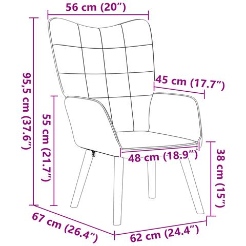Sedia Rilassante Nero in Tessuto Simile a Lana Ricci - Foto 8