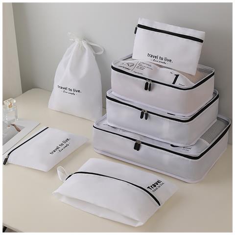 Set Di 7 Cubi Da Imballaggio Da Viaggio - Bianco, Organizzatore Per Valigie - Foto 1