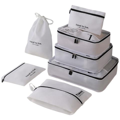 Set Di 7 Cubi Da Imballaggio Da Viaggio - Bianco, Organizzatore Per Valigie - Foto 5