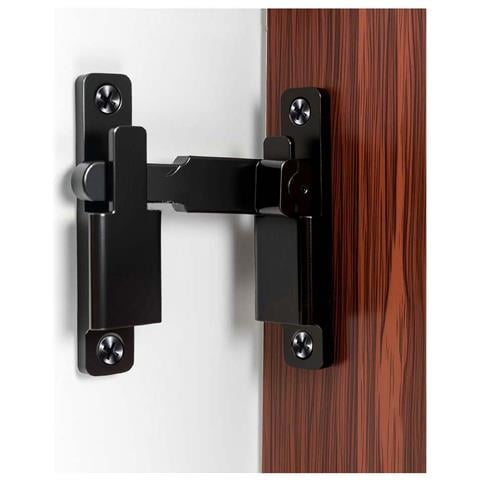 Serratura Per Porta Scorrevole 90°/180° Compatibile Con Porte Scorrevoli E Porte Da Fienile, Installazione Con Fori Inclusi Viti Black - Foto 5