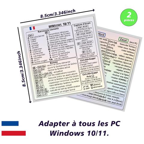 Adesivi Per Scorciatoie Da Tastiera Francese Per Windows - Aumenta La Tua Produttività - Foto 2