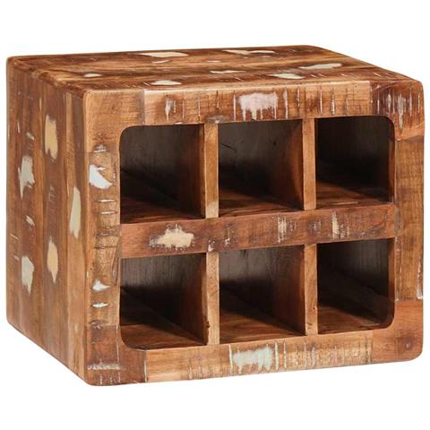 Portabottiglie Marrone 44 x 30 x 35 cm Legno di recupero solido - Foto 1