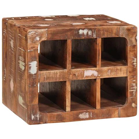 Portabottiglie Marrone 44 x 30 x 35 cm Legno di recupero solido - Foto 2