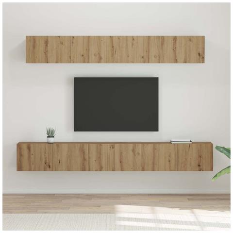 Set di mobili TV 5 pcs rovere artigianale 80 x 30 x 30 cm Media - Foto 2
