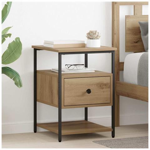 Armadio da Notte 2 pcs rovere artigianale 40 x 42 x 56 cm - Foto 2