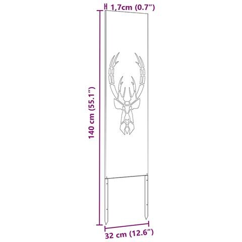 Pannello Decorativo da Giardino Stampa animale Nero 32 x 140 cm - Foto 9
