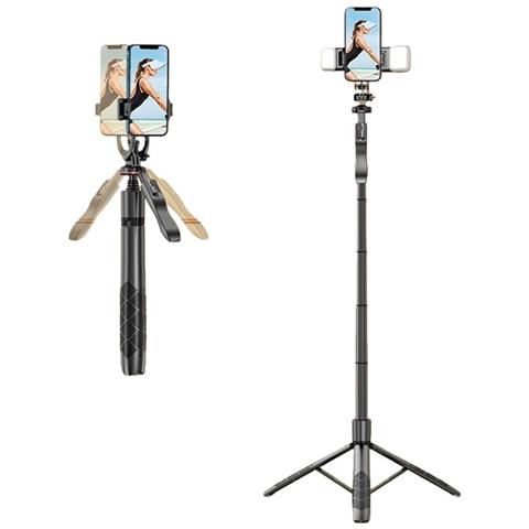 Treppiede Per Selfie In Lega Di Alluminio Da 1,53 M Con Impugnatura Stabilizzante E Interfaccia Da 1/4"" - Ideale Per Live Streaming E Fotografia - Foto 1