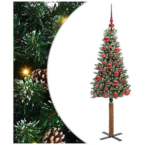 Albero di Natale snodato con 150 LED con supporto Verde 150 cm - Foto 1
