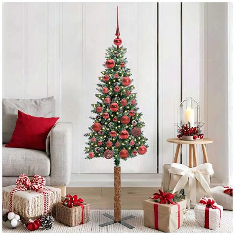 Albero di Natale snodato con 150 LED con supporto Verde 150 cm - Foto 2