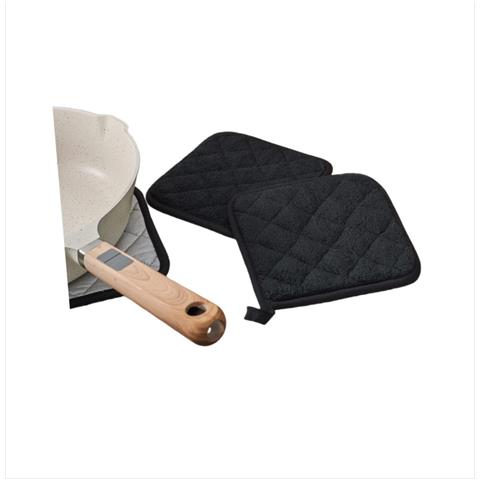 Set Di 2 Presine Resistenti Al Calore, Cuscinetti Termici Imbottiti In Cotone Black - Foto 1