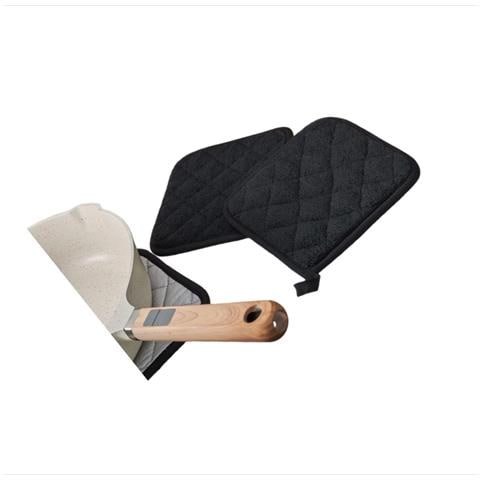 Set Di 2 Presine Resistenti Al Calore, Cuscinetti Termici Imbottiti In Cotone Black - Foto 4