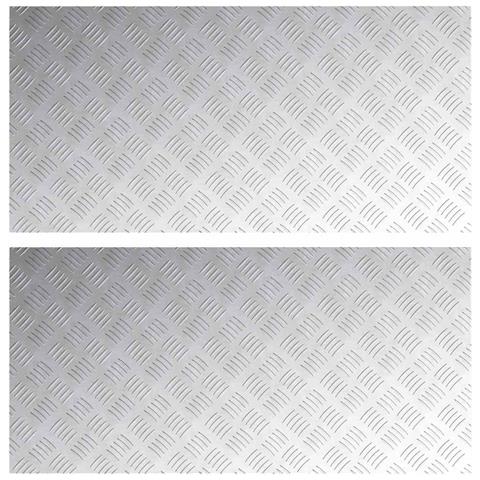 Dischi Quadrati 2 pcs Argento 100 x 50 cm Alluminio - Foto 1