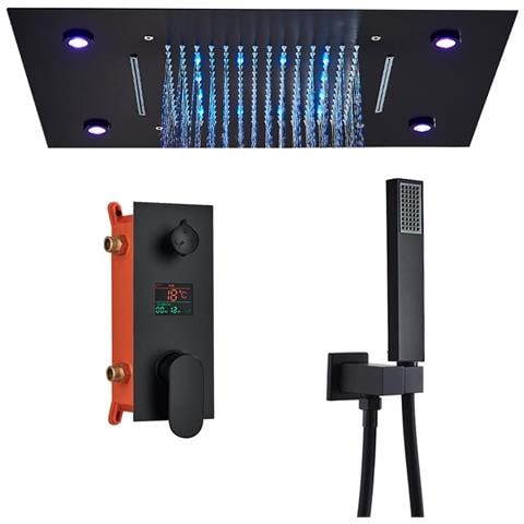 Set miscelatore doccia, Blackswan, tipo M114, modello SPA con LED nero opaco, misura 50 cm - Foto 2