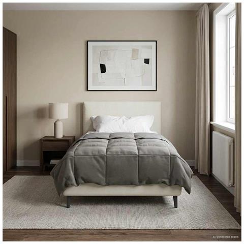 Piumone Completo Annuale Grigio chiaro 155 x 200 cm Microfibra - Foto 2