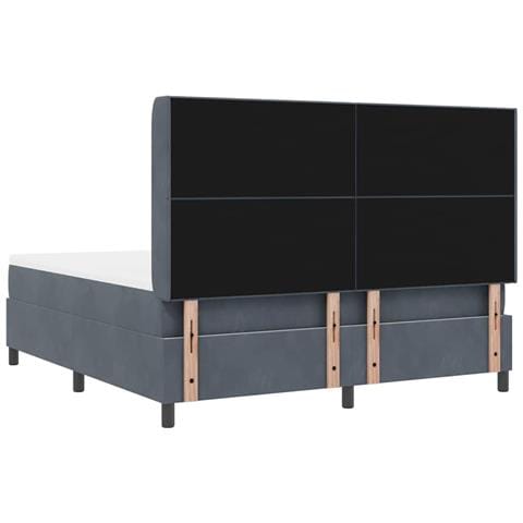 Letto a molle con materasso Grigio scuro 180 x 200 cm Velluto - Foto 9