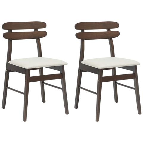 Sedia da pranzo 2 pcs Marrone chiaro e chiaro - Foto 1