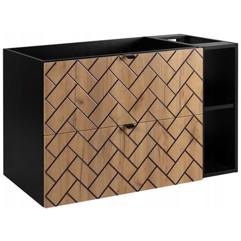 | Mobiletto 100 cm - Marron Mat - Mobili da bagno - Mobili da bagno - Mobiletti - Senza ripiano - Libreria nera - Foto 1