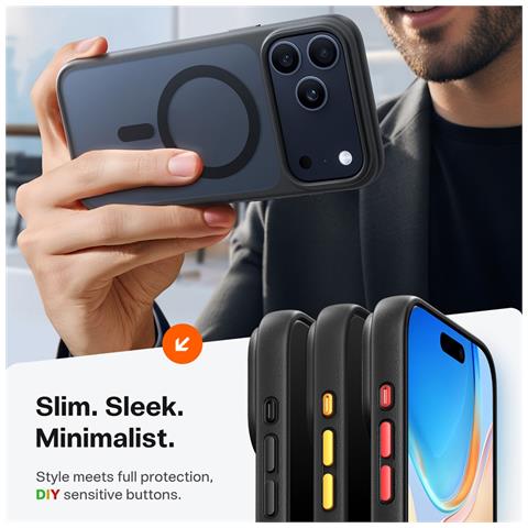 Cover per iPhone 17 Pro - TPU+PC, Nero - Foto 4