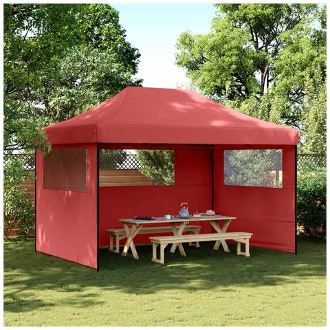 Tenda Party Borgogna 279 x 410 x 315 cm Tessuto Oxford - Foto 2