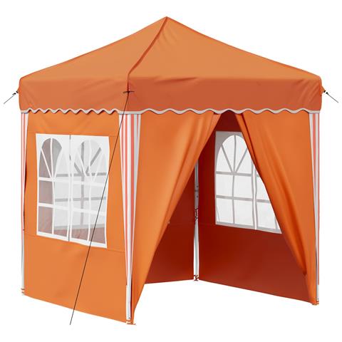 Tenda per feste a pop-up 195 x 195 x 245 cm Arancione - Foto 1