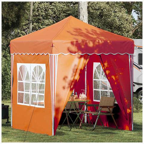 Tenda per feste a pop-up 195 x 195 x 245 cm Arancione - Foto 2