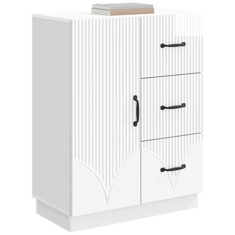 Credenza Bianco Lucido 66 x 34,5 x 87 cm Legno ingegnerizzato - Foto 2