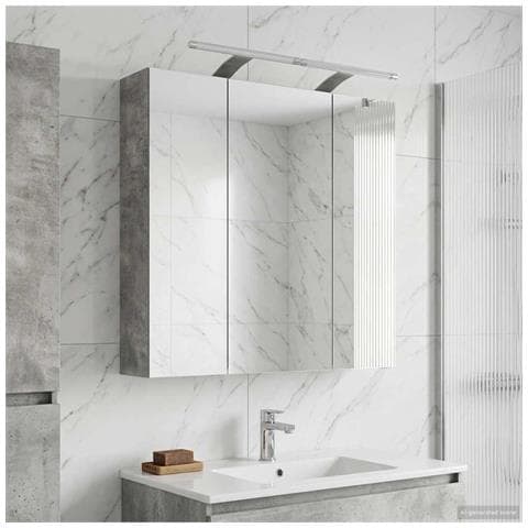 Mobiletto per specchio da bagno Grigio cemento - Foto 2