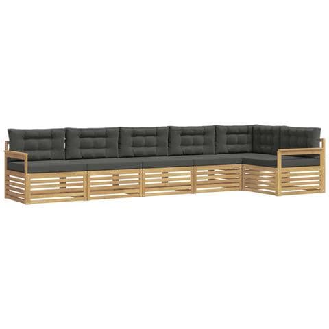 Set di divani da esterno 6 pcs Bianco e Antracite Poliestere - Foto 1