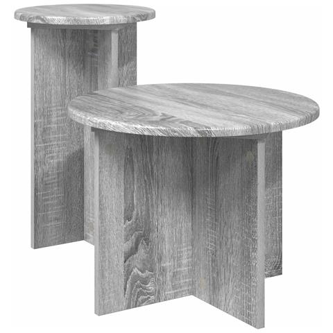 Set tavolini 2 pcs Grigio Sonoma Legno ingegnerizzato - Foto 1