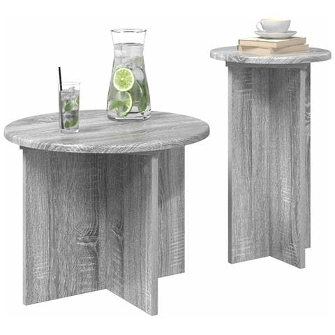 Set tavolini 2 pcs Grigio Sonoma Legno ingegnerizzato - Foto 2